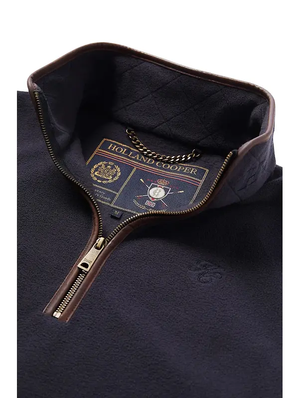 Holland Cooper Men's Country Fleece Quarter Zip - Ink Navy Image 7