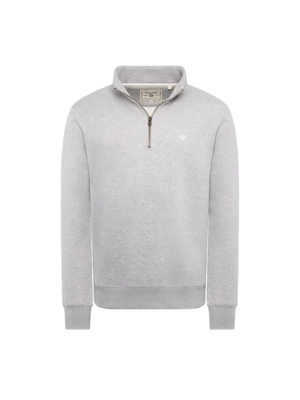 Holland Cooper Men's Quarter Zip Sweat - Grey Marl Image 1