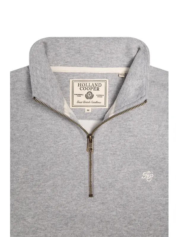 Holland Cooper Men's Quarter Zip Sweat - Grey Marl Image 7