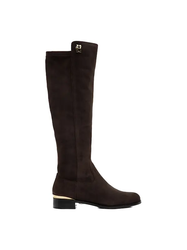 Holland Cooper Women's Albany Knee Boots - Chocolate Suede Image 1