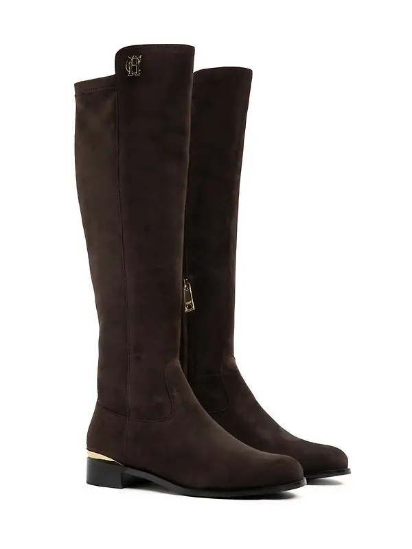 Holland Cooper Women's Albany Knee Boots - Chocolate Suede Image 3