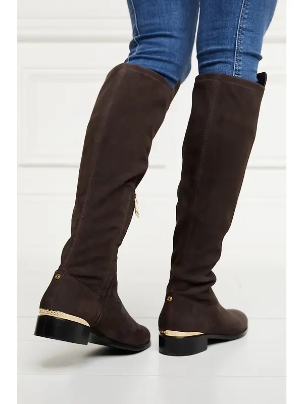 Holland Cooper Women's Albany Knee Boots - Chocolate Suede Image 10