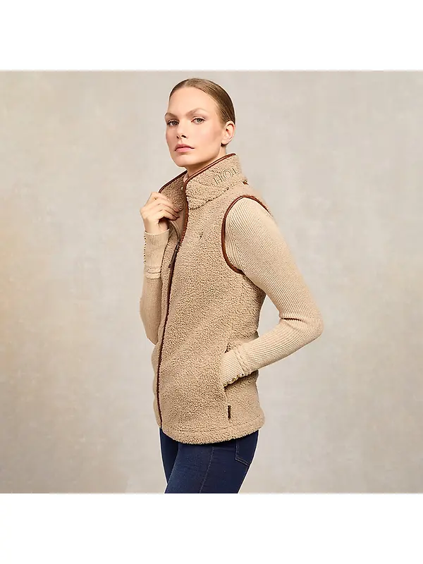 Holland Cooper Women's Country Fleece Gilet - Natural Borg Image 4