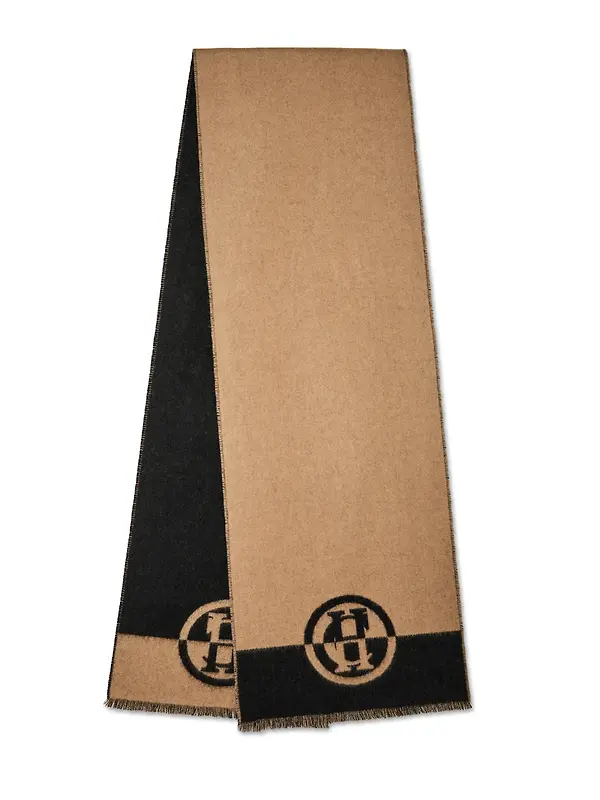 Holland Cooper Women's Jacquard Scarf - Camel Black Image 3