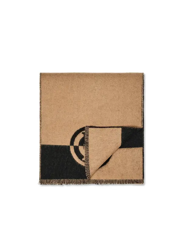 Holland Cooper Women's Jacquard Scarf - Camel Black Image 4