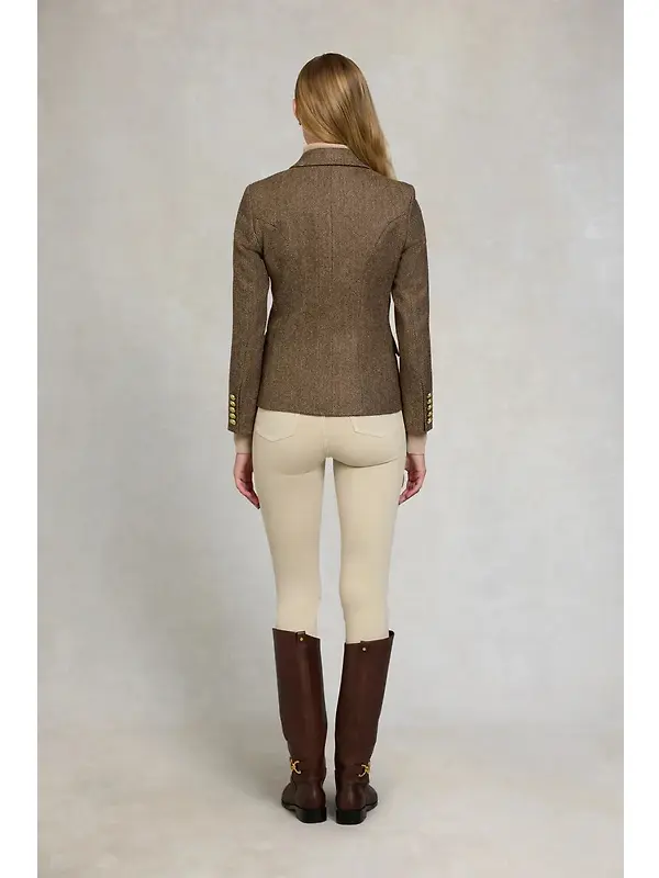 Holland Cooper Women's Knightsbridge Blazer - Large Scale Brown Herringbone Image 5