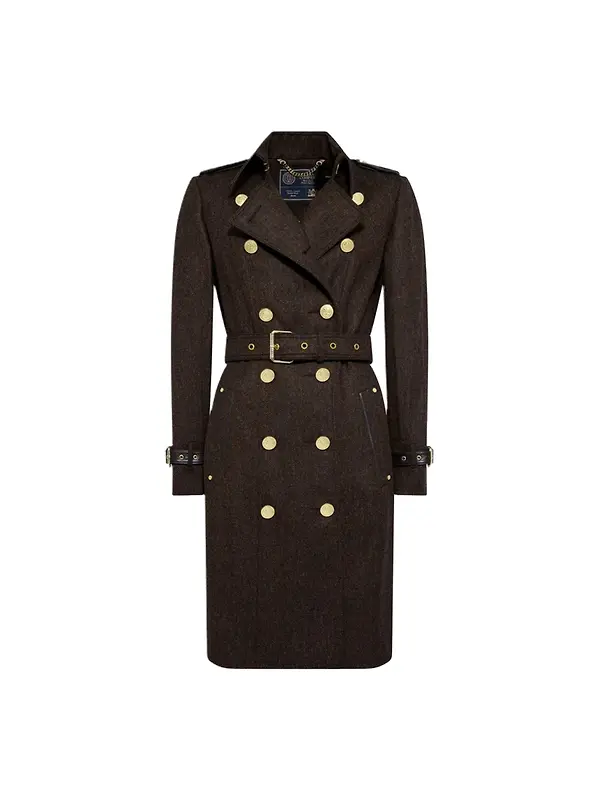 Holland Cooper Women's Marlborough Trench Coat - Chocolate Herringbone Image 1