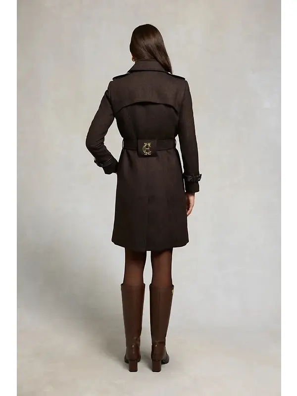 Holland Cooper Women's Marlborough Trench Coat - Chocolate Herringbone Image 5