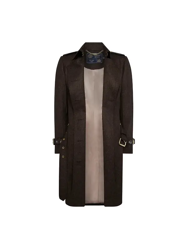 Holland Cooper Women's Marlborough Trench Coat - Chocolate Herringbone Image 8