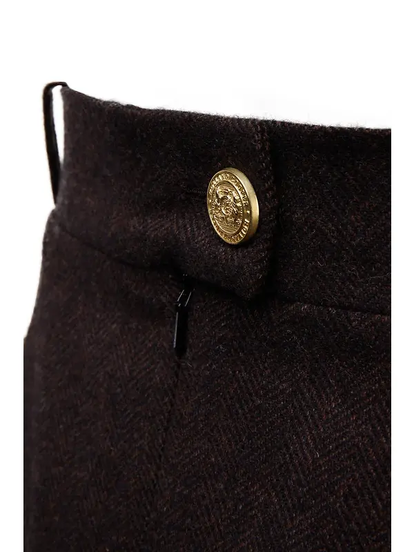 Holland Cooper Women's Regency Skirt - Chocolate Herringbone Image 8