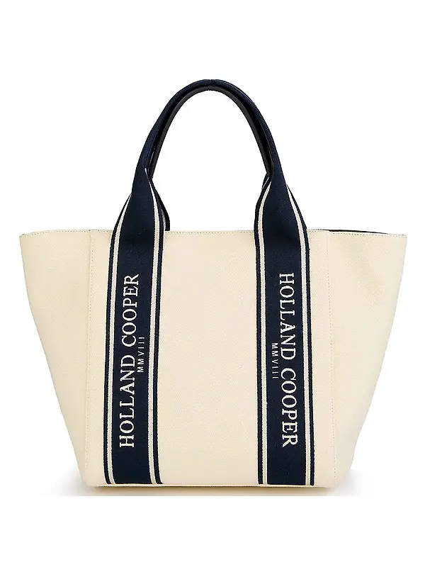 Holland Cooper Women's Racquets Tote - Ecru Navy Image 5