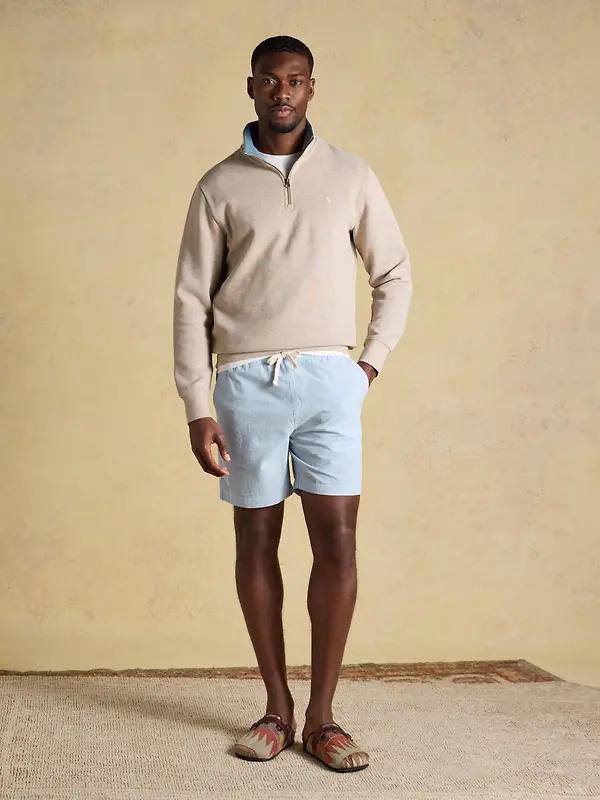 Joules Men's Alistair French Ribbed Quarter Zip Sweatshirt - Oatmeal Image 5