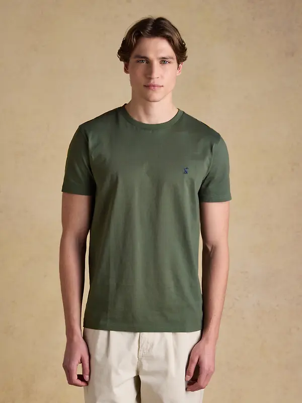 Joules Men's Everyday Classic Fit Cotton T-Shirt - Khaki Green Image 2