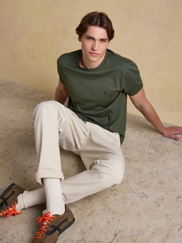 Joules Men's Everyday Classic Fit Cotton T-Shirt - Khaki Green Image 5