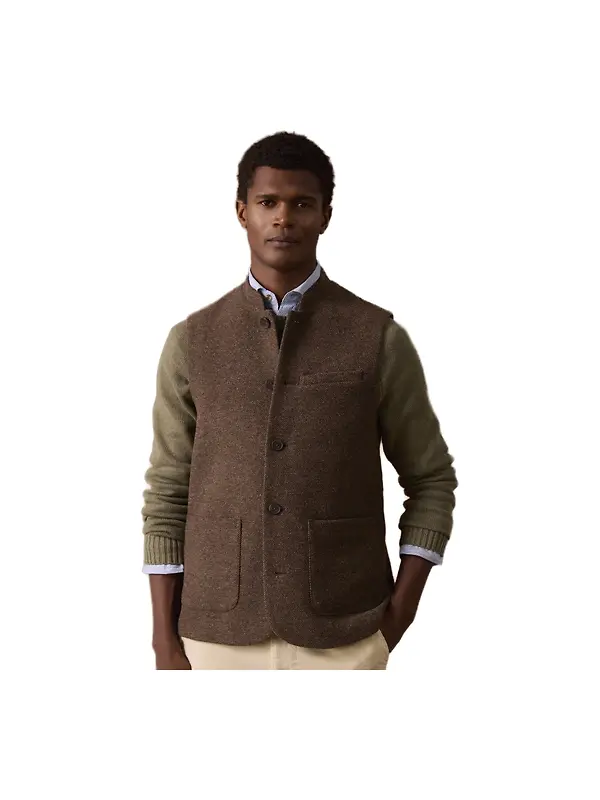 Joules Men's Tweed Gilet - Brown Image 1