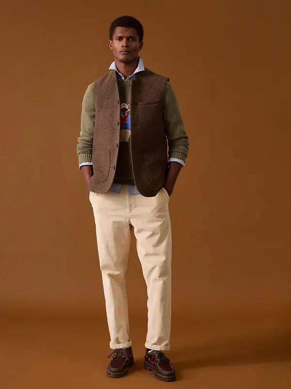 Joules Men's Tweed Gilet - Brown Image 2