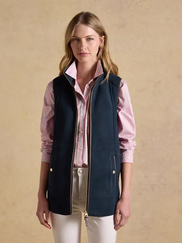 Joules Women's Heritage Longline Fleece Gilet - Navy Blue Image 10