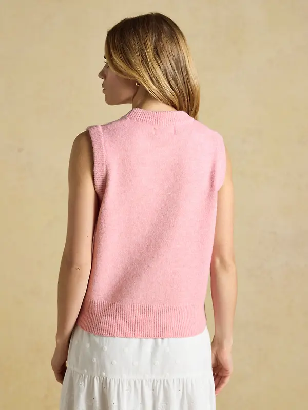 Joules Women's Holly Knitted Crew Neck Vest - Pale Pink Image 3