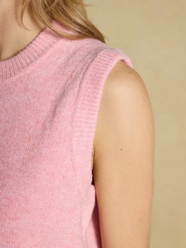 Joules Women's Holly Knitted Crew Neck Vest - Pale Pink Image 6
