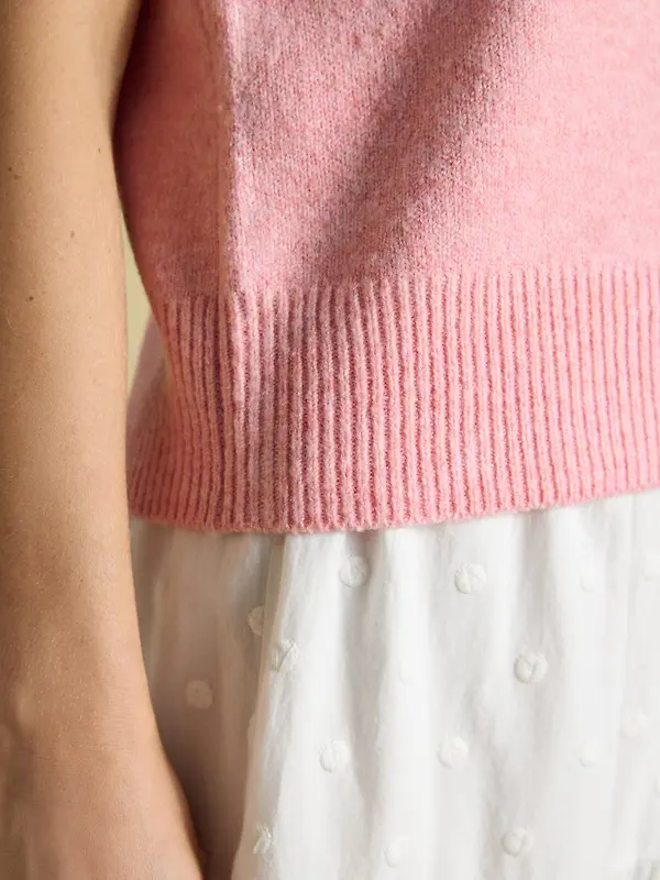 Joules Women's Holly Knitted Crew Neck Vest - Pale Pink Image 7