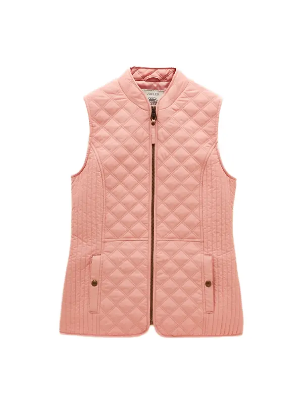 Joules Women's Minx Showerproof Diamond Quilted Gilet - Pink Image 1