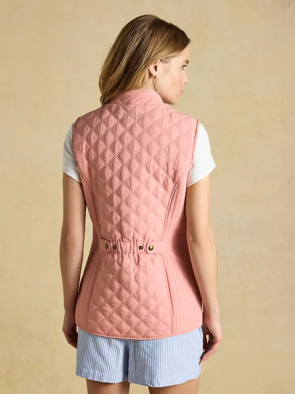 Joules Women's Minx Showerproof Diamond Quilted Gilet - Pink Image 3