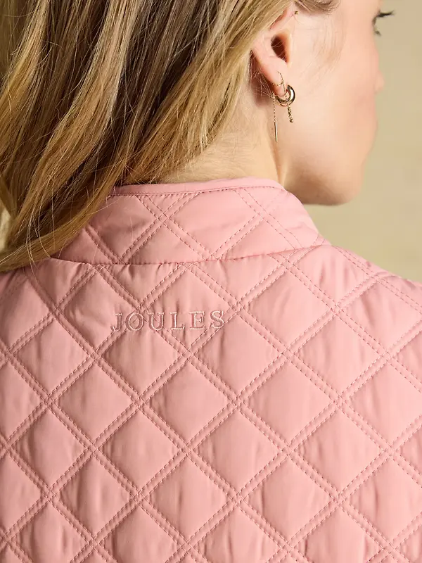 Joules Women's Minx Showerproof Diamond Quilted Gilet - Pink Image 9