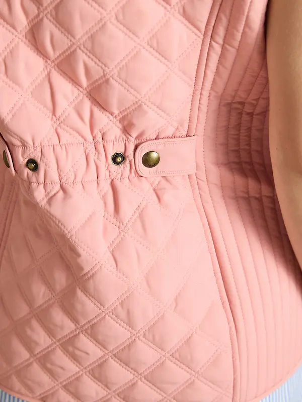 Joules Women's Minx Showerproof Diamond Quilted Gilet - Pink Image 10