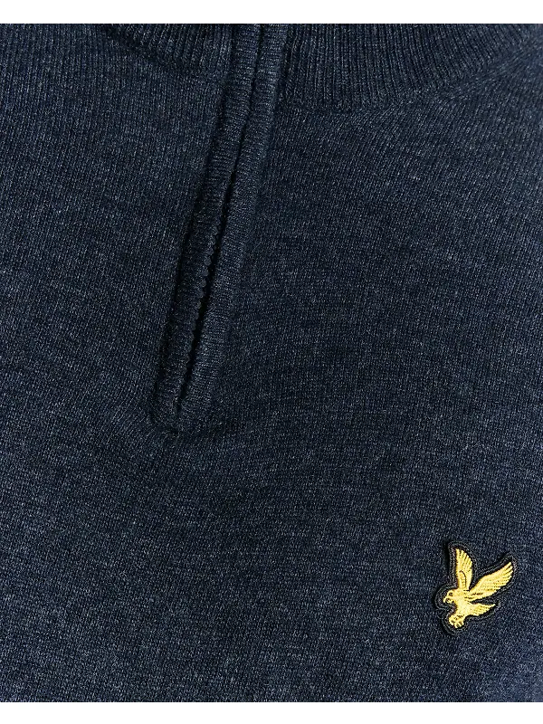 Lyle & Scott Men's Lambswool Blend Quarter Zip Jumper - Dark Navy Marl Image 6