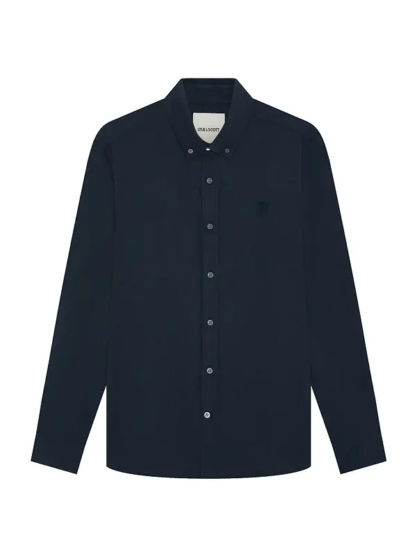 Lyle & Scott Men's Tonal Plain Flannel Shirt - Dark Navy Product Image