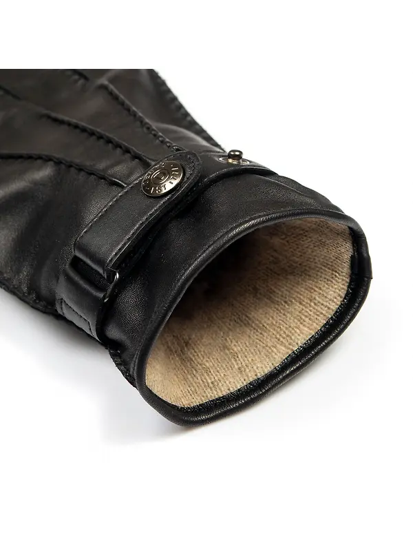 Dents Men's Tetbury Handsewn Three-Point Wool and Cashmere Blend-Lined Leather Gloves - Black Image 11