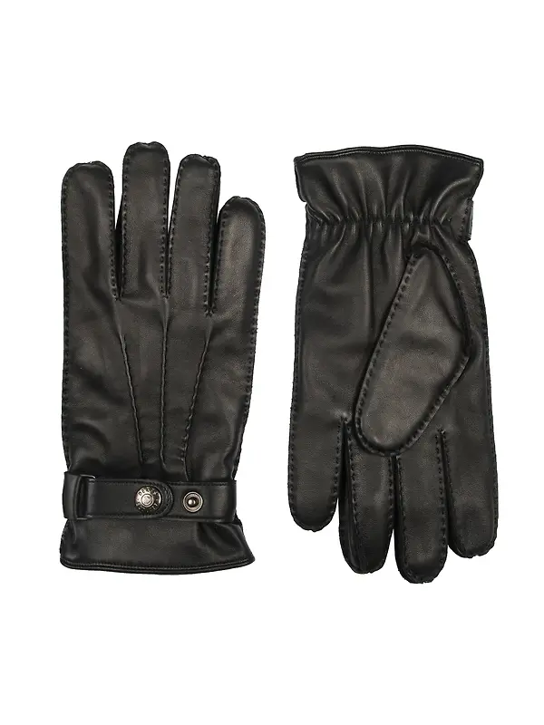 Dents Men's Tetbury Handsewn Three-Point Wool and Cashmere Blend-Lined Leather Gloves - Black Image 4