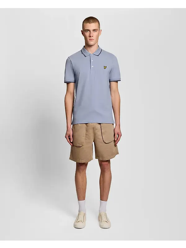 Lyle & Scott Men's Tipped Polo Shirt - Bubble Blue/Jet Black Image 3