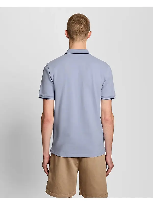 Lyle & Scott Men's Tipped Polo Shirt - Bubble Blue/Jet Black Image 5