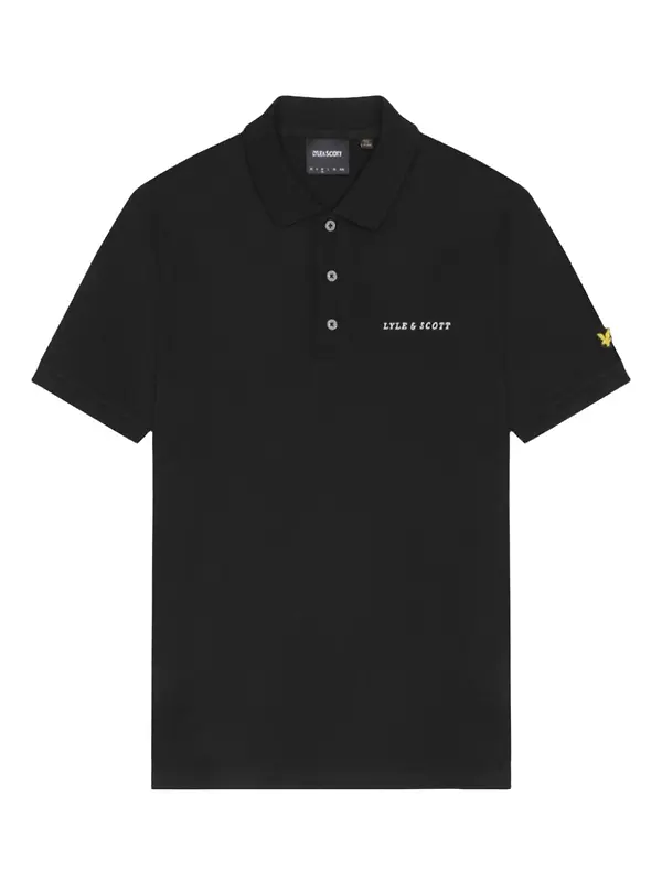 Lyle & Scott Men's Embroidered Polo Shirt - Jet Black/ White Image 5