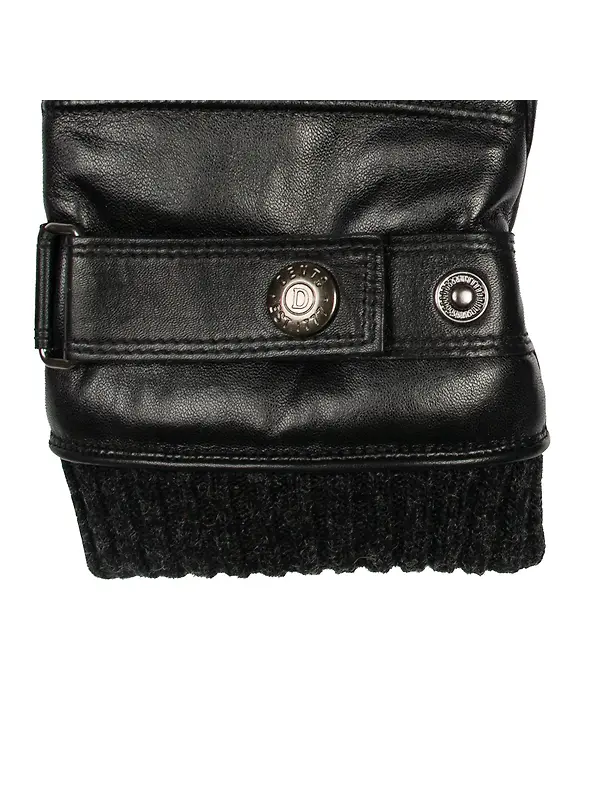 Dents Men's Skipton Water-Resistant Faux Fur-Lined Leather Gloves - Black Image 4