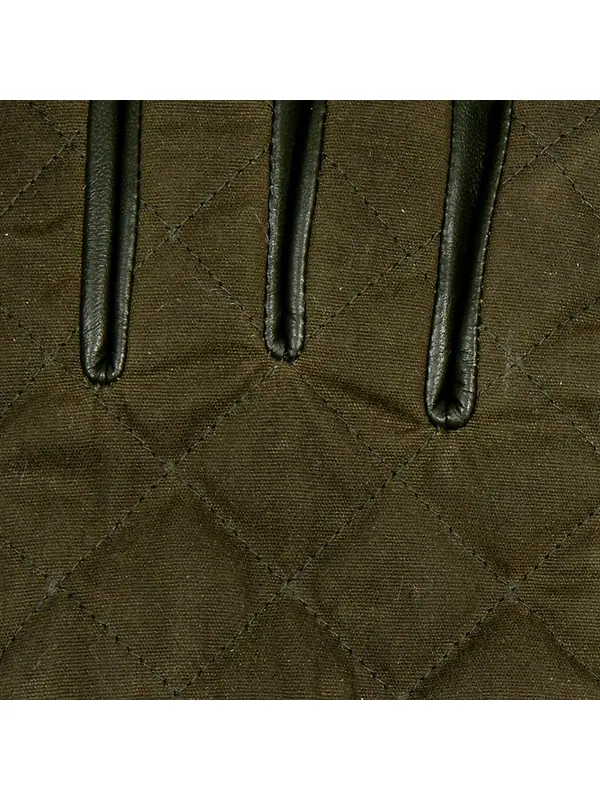 Dents Men's Bruton Touchscreen Water-Resistant Fleece-Lined Leather Gloves - Olive Image 9