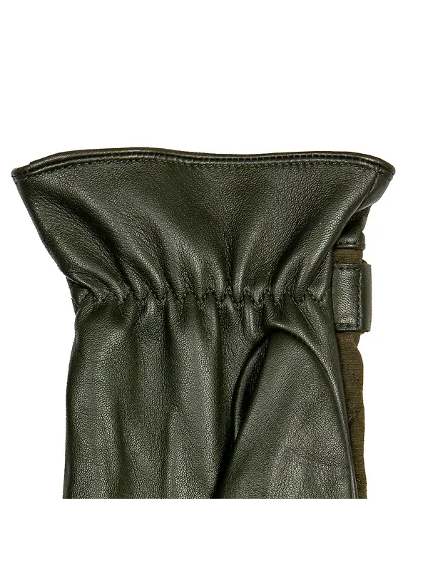 Dents Men's Bruton Touchscreen Water-Resistant Fleece-Lined Leather Gloves - Olive Image 8