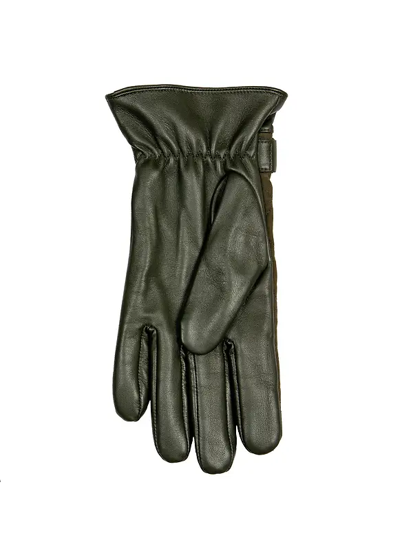 Dents Men's Bruton Touchscreen Water-Resistant Fleece-Lined Leather Gloves - Olive Image 7