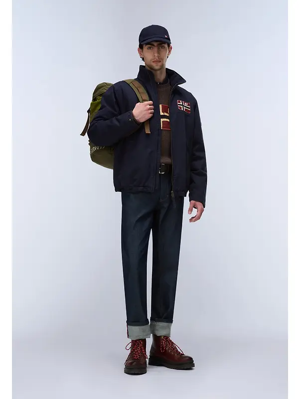 Napapijri Men's Archive Stand Jacket - Blue Marine Image 3