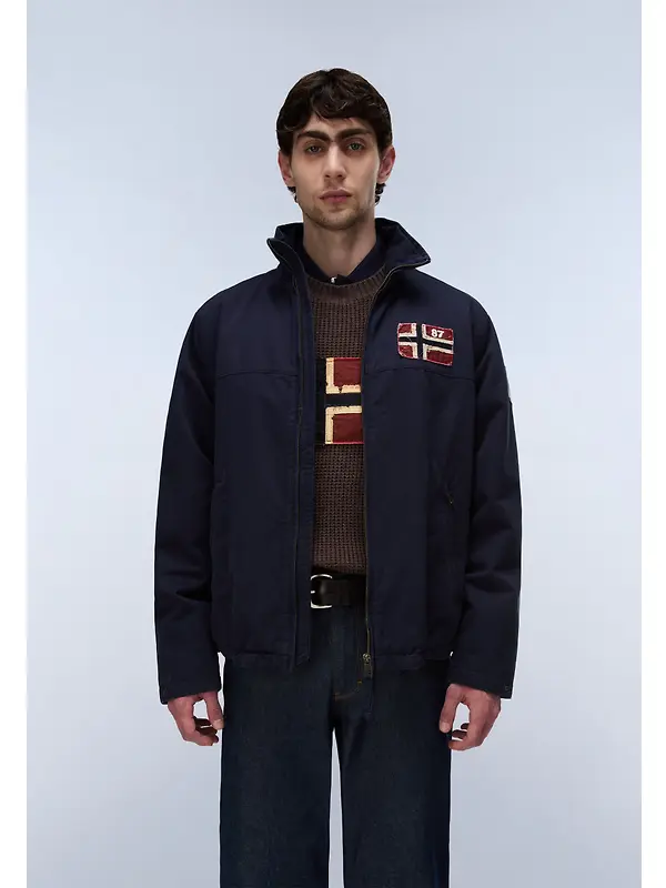 Napapijri Men's Archive Stand Jacket - Blue Marine Image 4