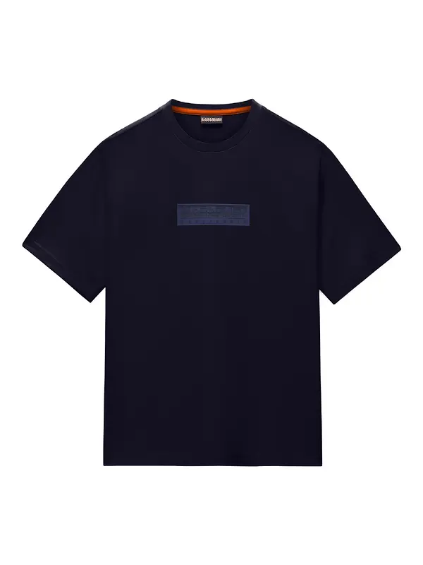 Napapijri Men's Box Logo Short Sleeve T-Shirt - Dark Blue Image 1