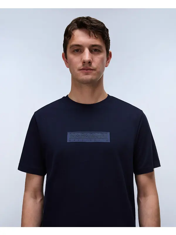 Napapijri Men's Box Logo Short Sleeve T-Shirt - Dark Blue Image 2