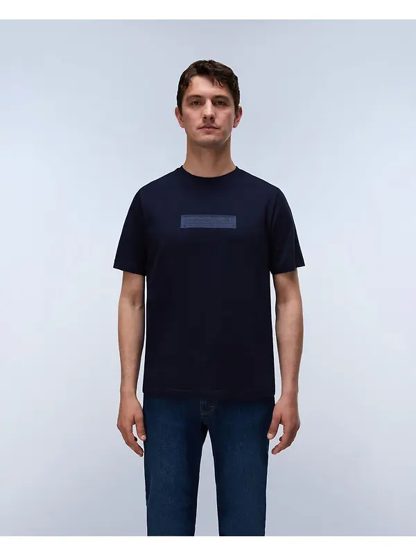Napapijri Men's Box Logo Short Sleeve T-Shirt - Dark Blue Image 3