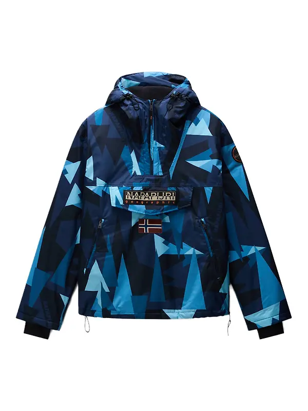 Napapijri Men's Rainforest Next All Over Print Anorak Jacket - Blue Image 1
