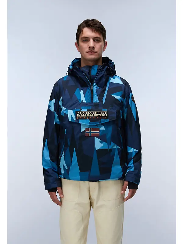 Napapijri Men's Rainforest Next All Over Print Anorak Jacket - Blue Image 4