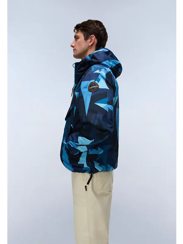 Napapijri Men's Rainforest Next All Over Print Anorak Jacket - Blue Image 5