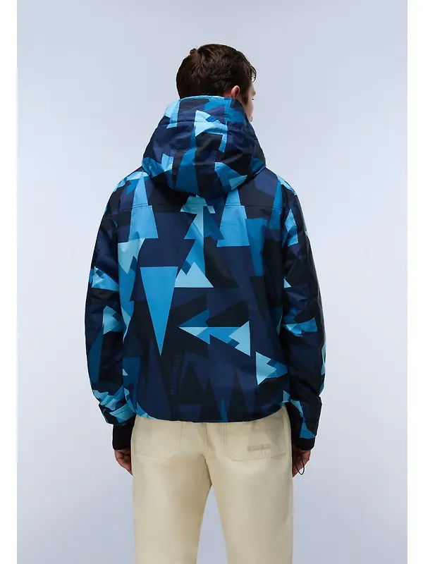 Napapijri Men's Rainforest Next All Over Print Anorak Jacket - Blue Image 6