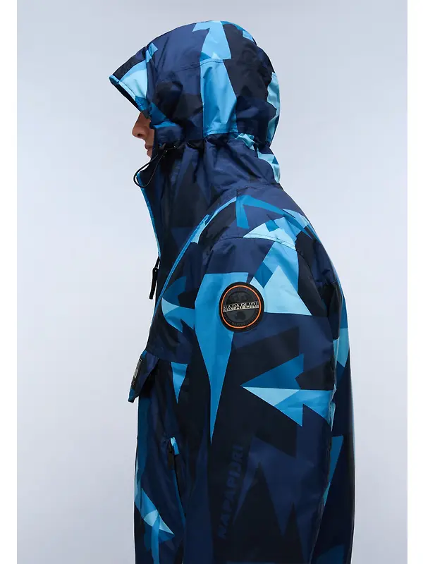 Napapijri Men's Rainforest Next All Over Print Anorak Jacket - Blue Image 7