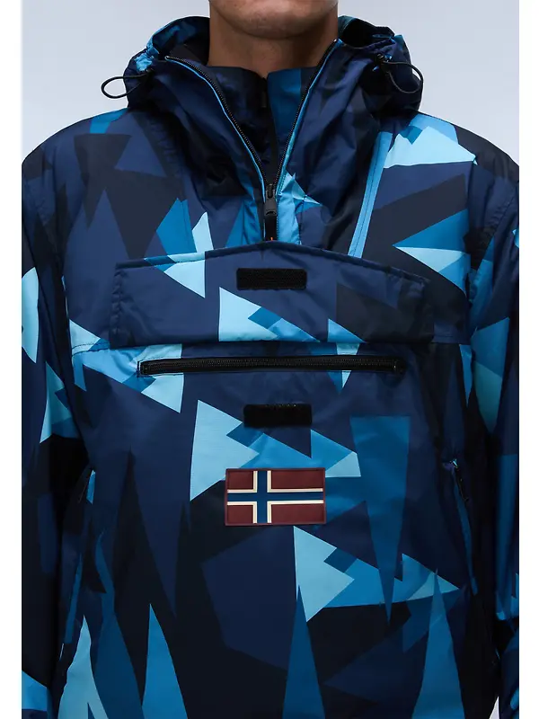 Napapijri Men's Rainforest Next All Over Print Anorak Jacket - Blue Image 8